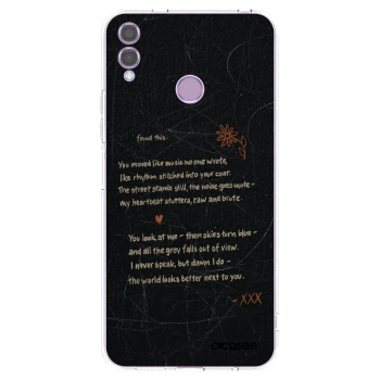 Picasee silikónový prehľadný obal pre Honor 8X - POET