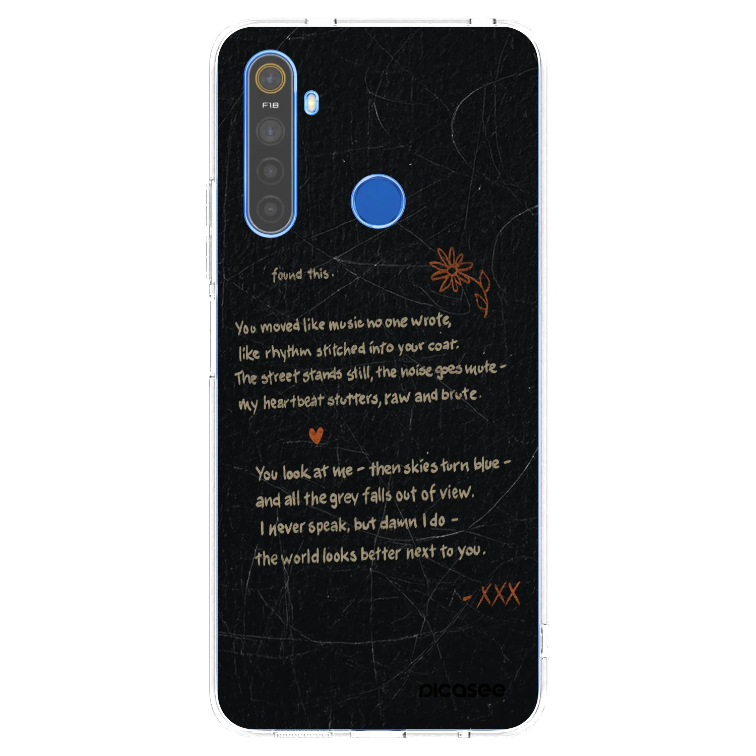 Picasee silikónový prehľadný obal pre Realme 5 - POET