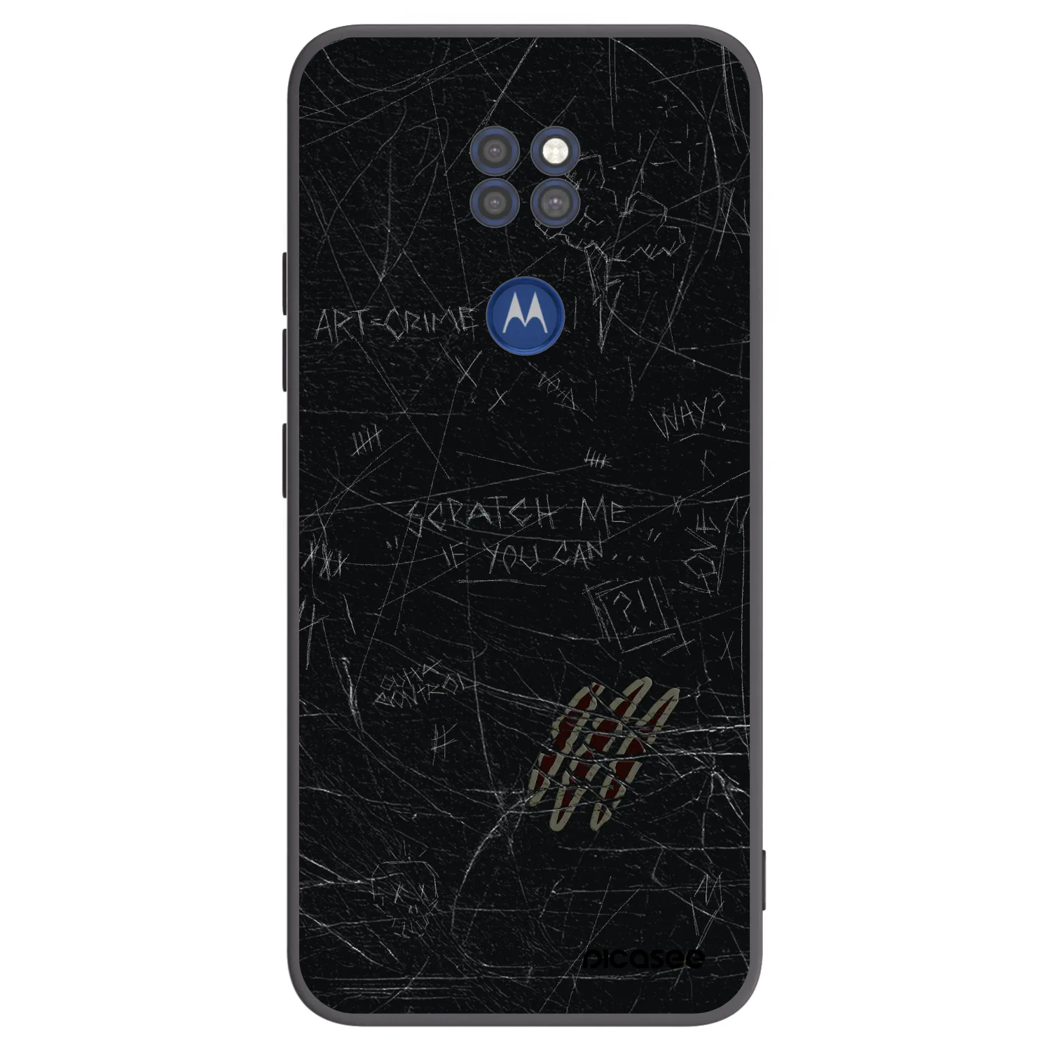Picasee silikónový čierny obal pre Motorola Moto G9 Play - SCRATCH