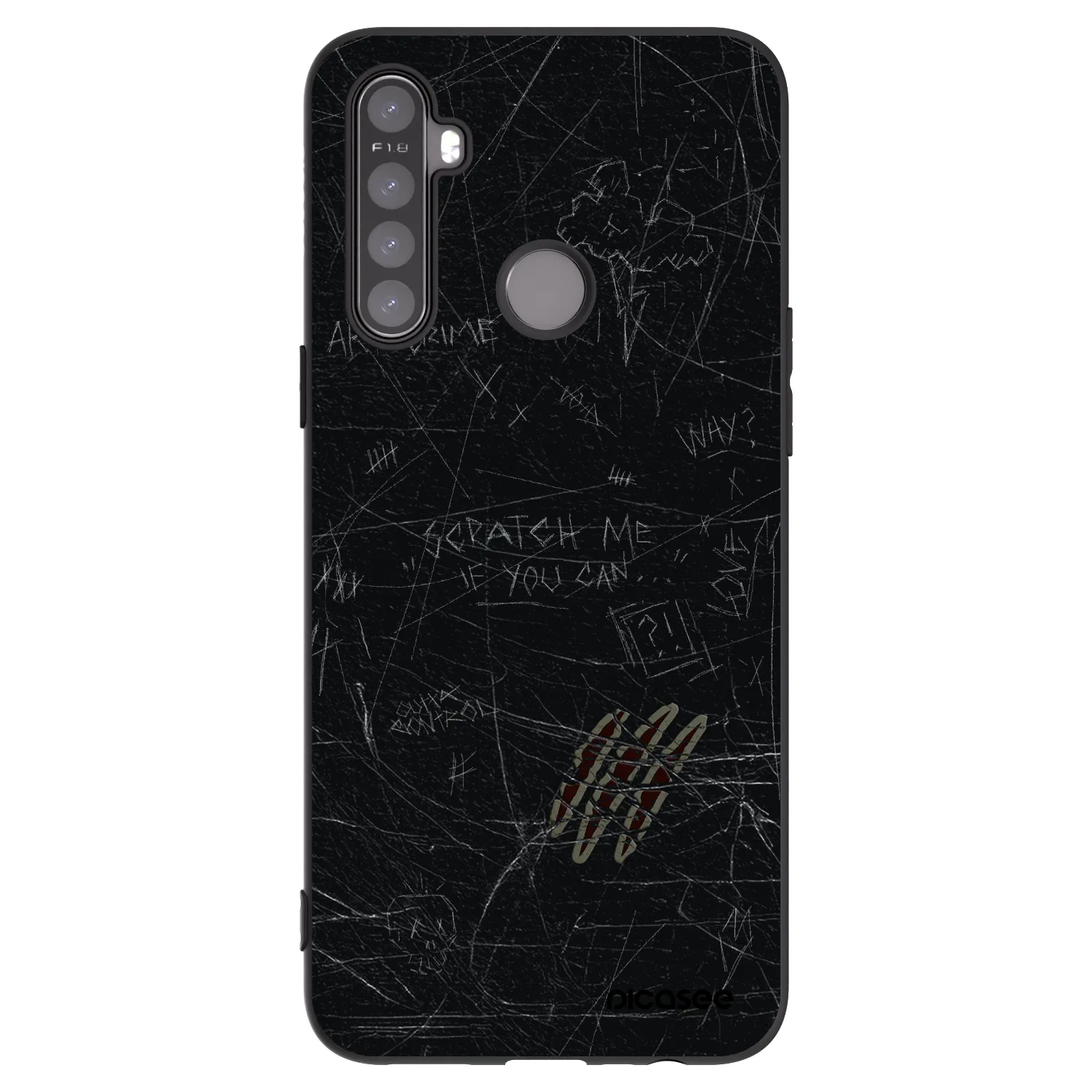 Picasee silikónový čierny obal pre Realme 5 - SCRATCH