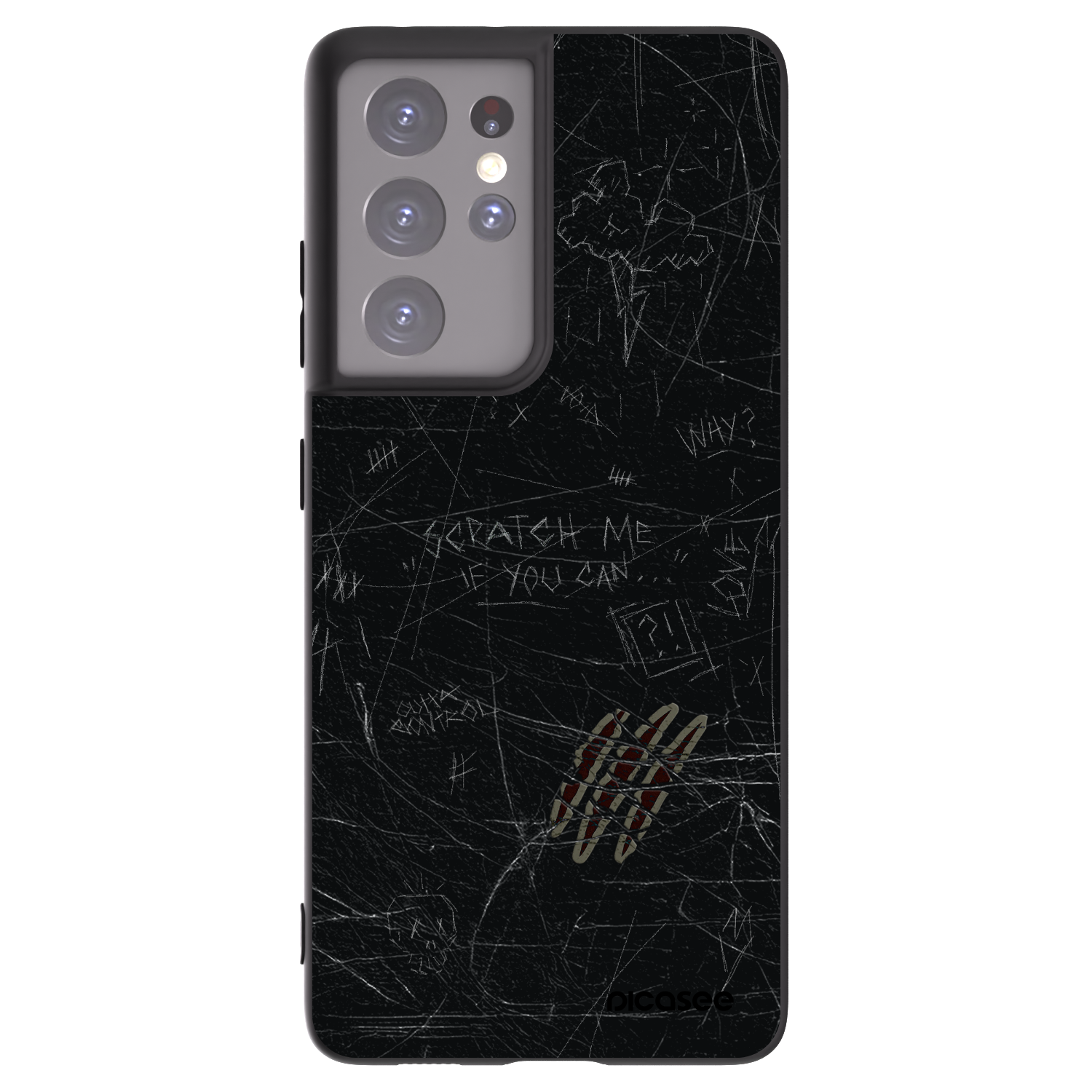 Picasee silikónový čierny obal pre Samsung Galaxy S21 Ultra 5G G998B - SCRATCH