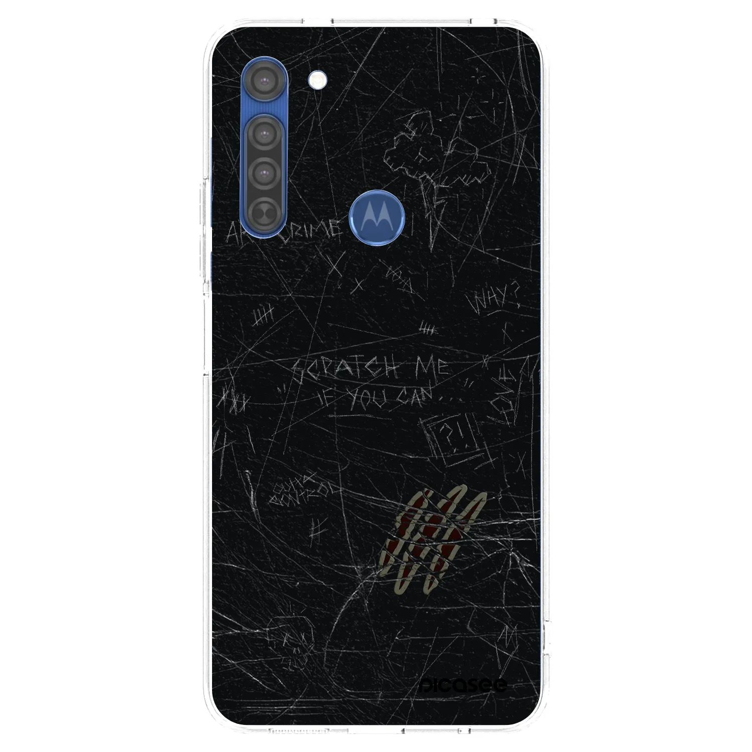 Picasee silikónový prehľadný obal pre Motorola Moto G8 - SCRATCH