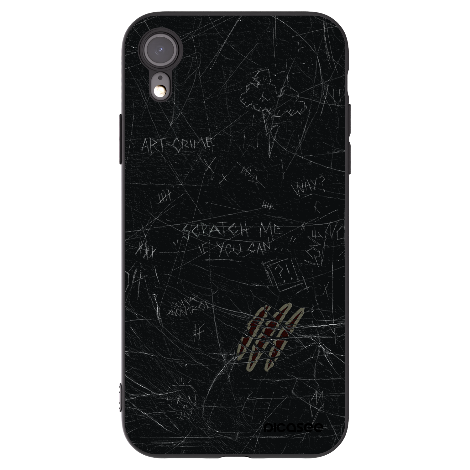 Picasee silikónový čierny obal pre Apple iPhone XR - SCRATCH