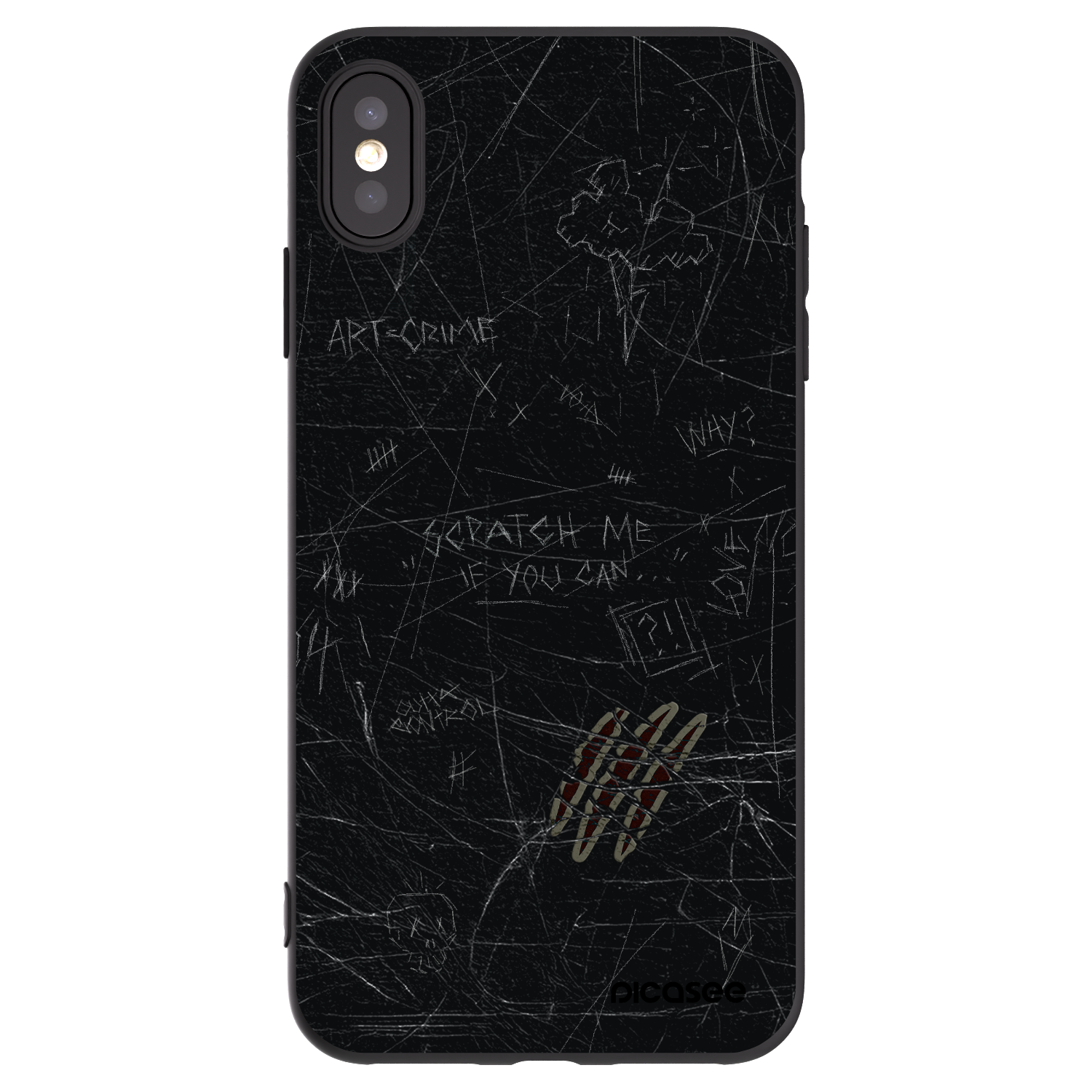 Picasee silikónový čierny obal pre Apple iPhone XS Max - SCRATCH