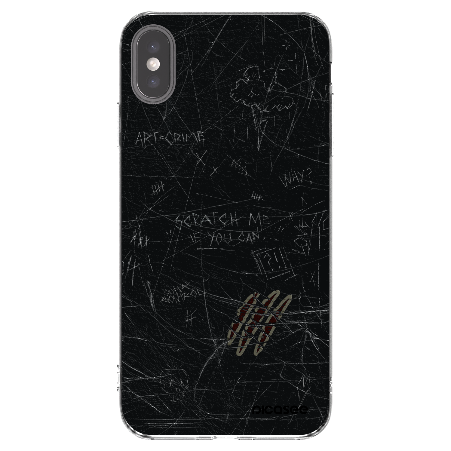Picasee silikónový prehľadný obal pre Apple iPhone XS Max - SCRATCH
