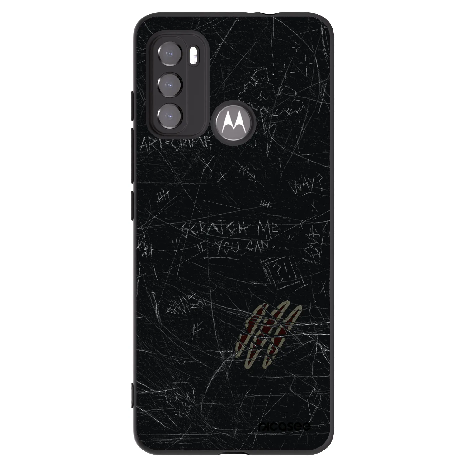 Picasee silikónový čierny obal pre Motorola Moto G60 - SCRATCH