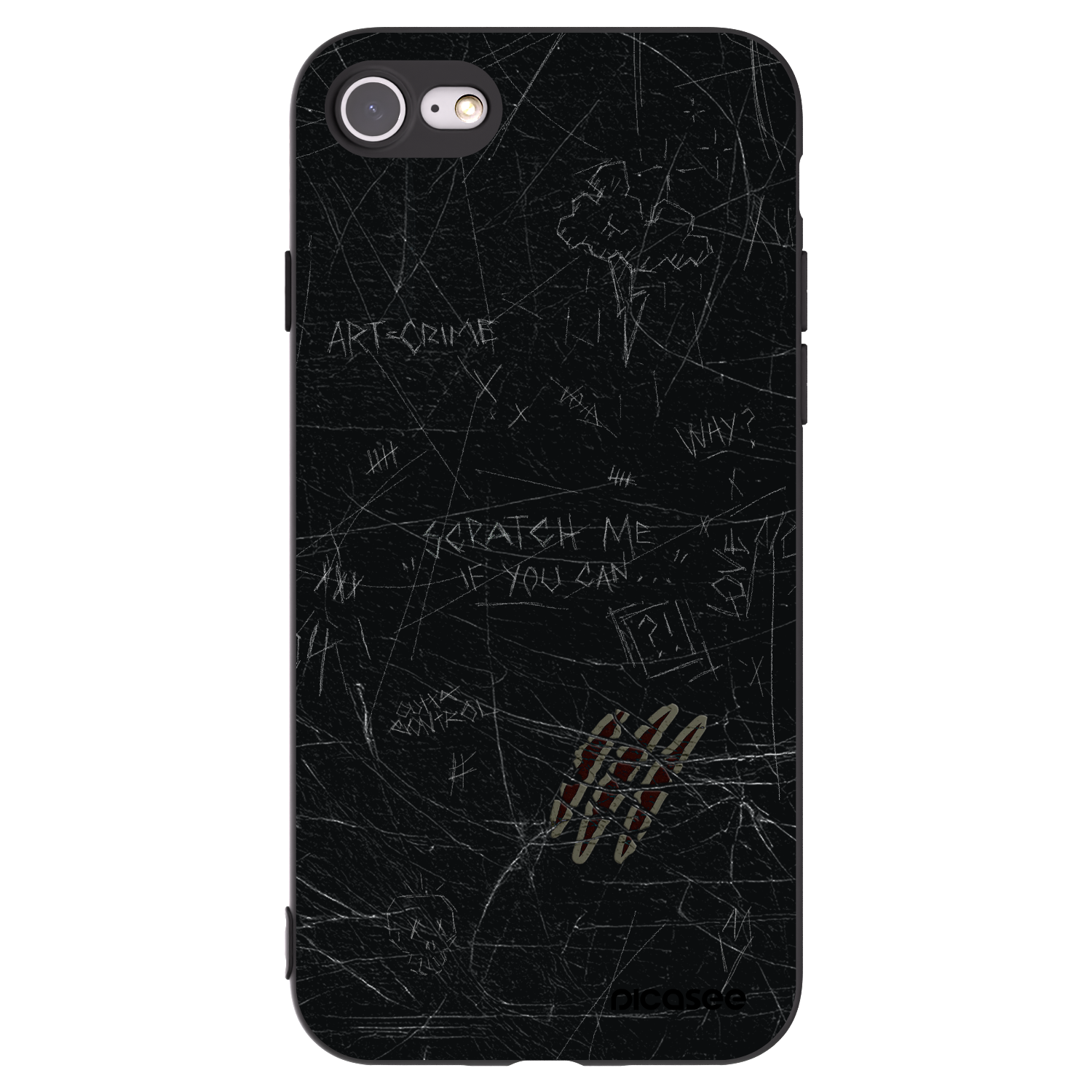 Picasee silikónový čierny obal pre Apple iPhone SE 2022 - SCRATCH