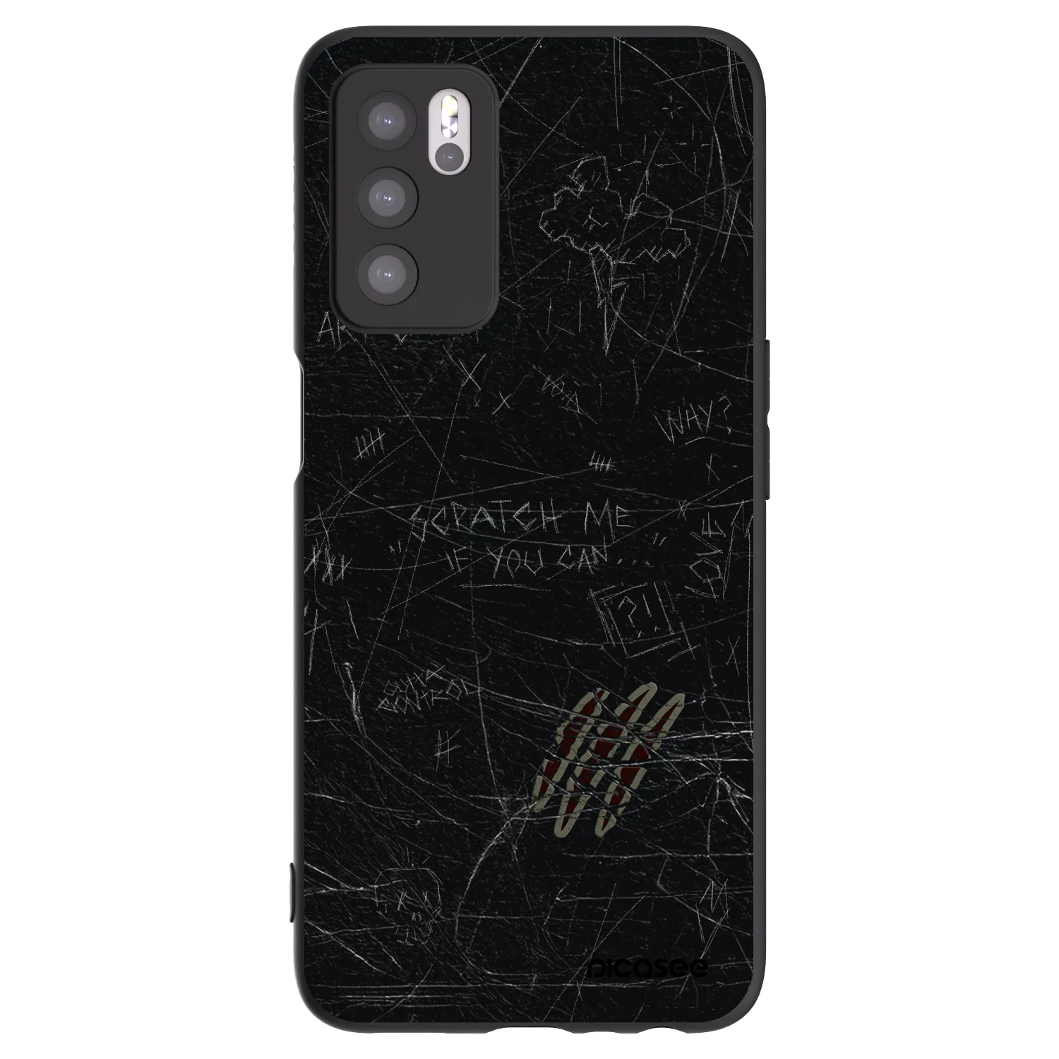 Picasee silikónový čierny obal pre OPPO A16s - SCRATCH