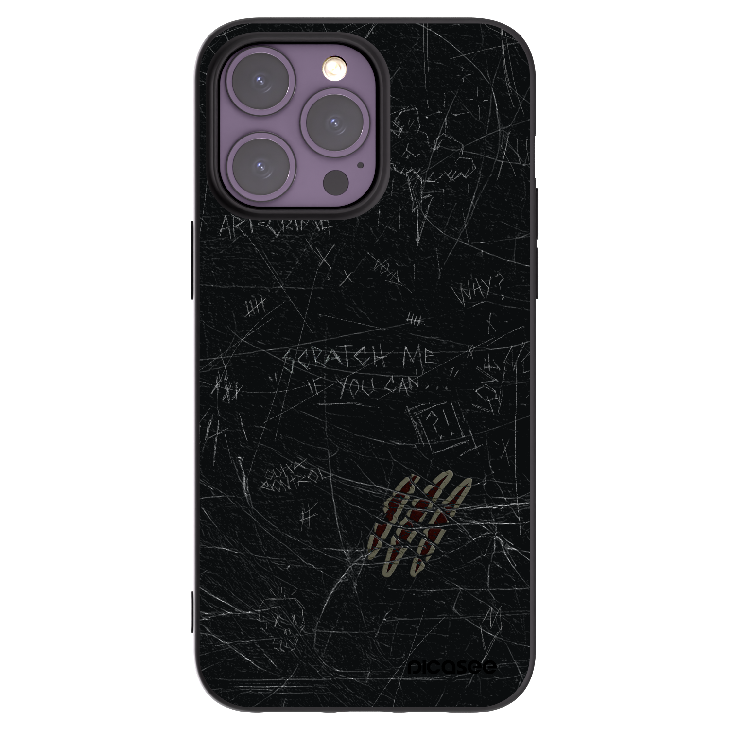 Picasee silikónový čierny obal pre Apple iPhone 14 Pro Max - SCRATCH
