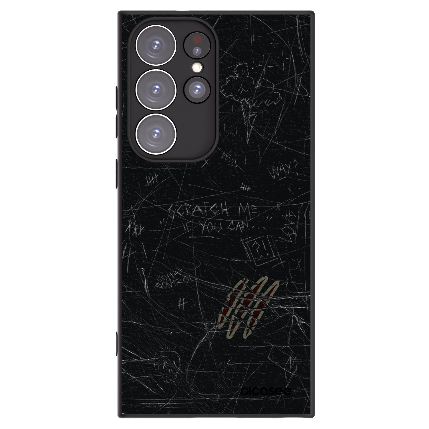 Picasee silikónový čierny obal pre Samsung Galaxy S23 Ultra 5G - SCRATCH