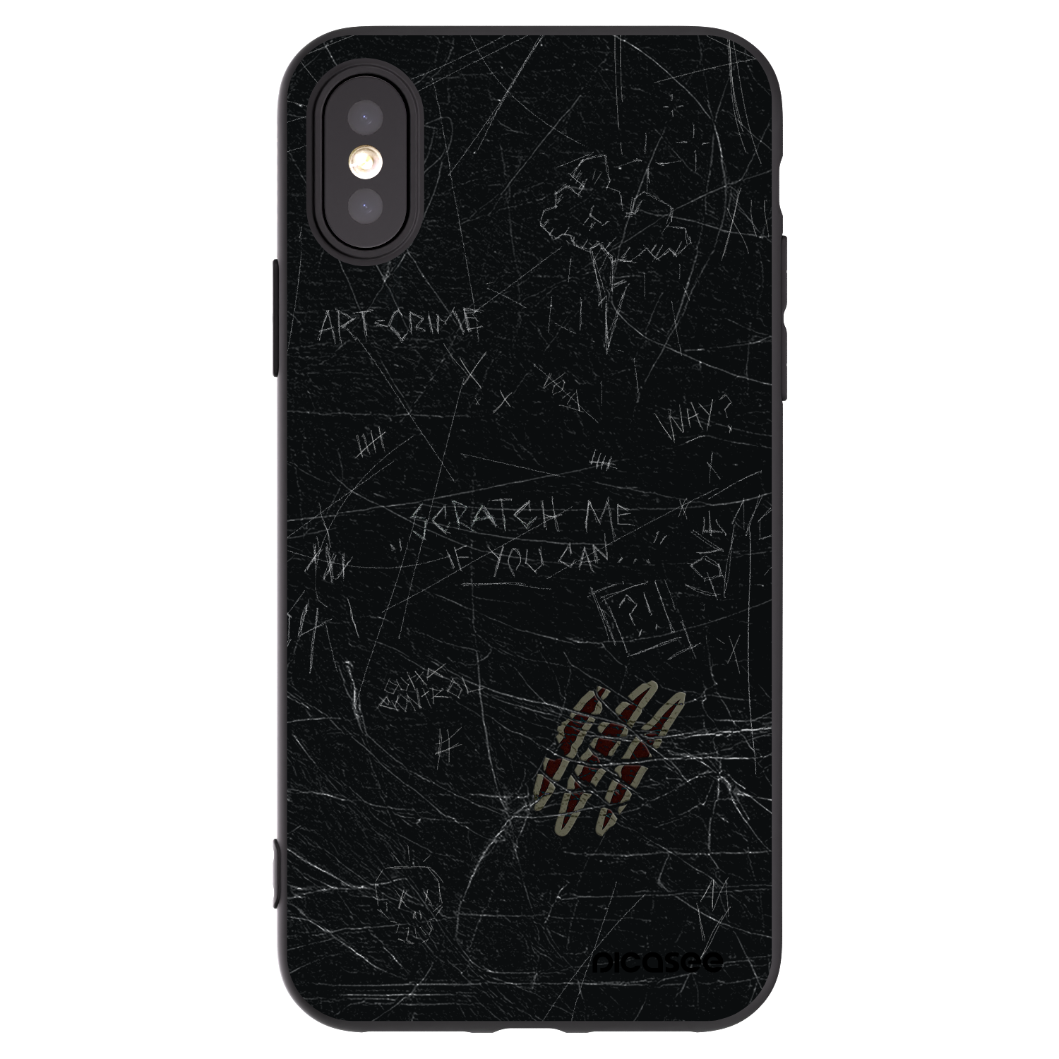 Silikónový čierny obal pre Apple iPhone X/XS - SCRATCH