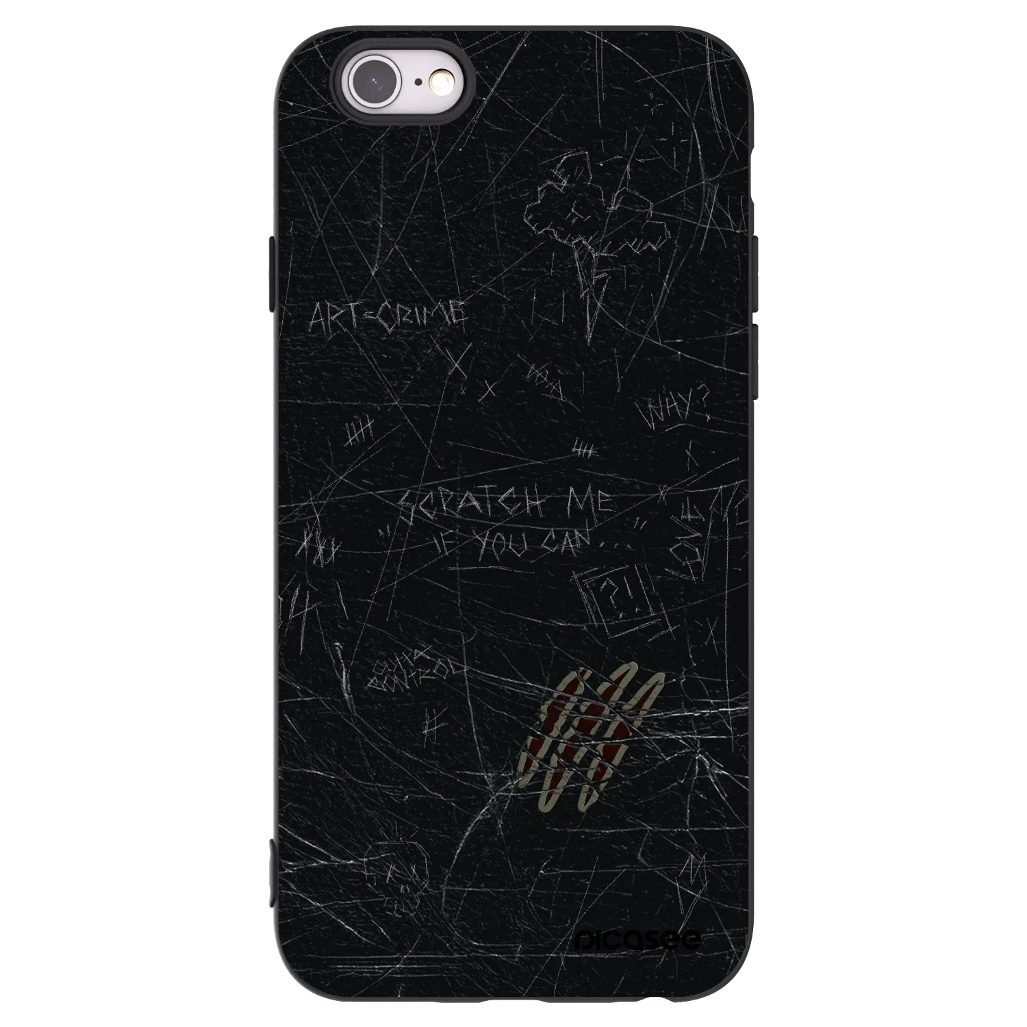 Picasee silikónový čierny obal pre Apple iPhone 6/6S - SCRATCH