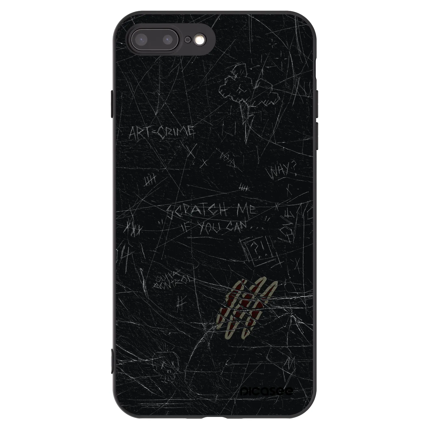 Picasee silikónový čierny obal pre Apple iPhone 8 Plus - SCRATCH
