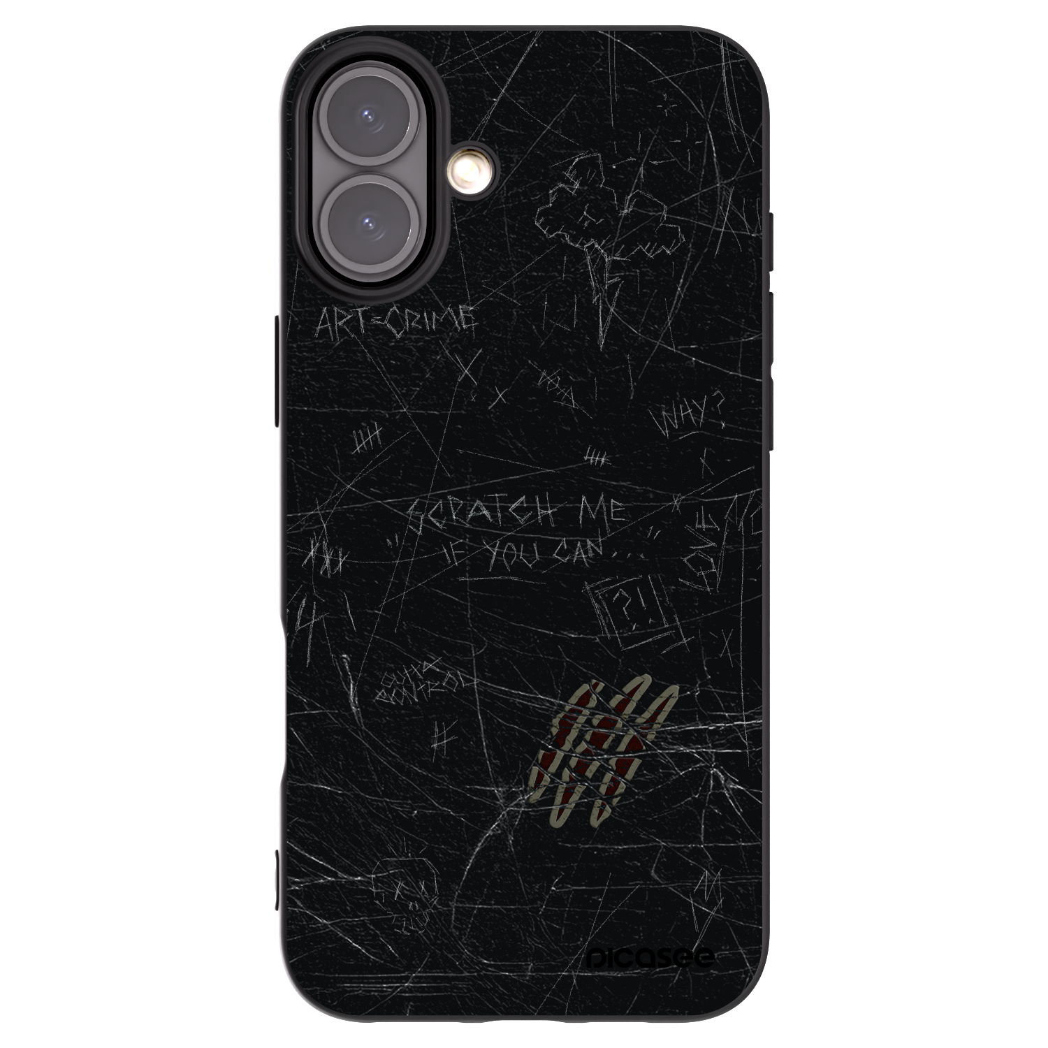 Picasee silikónový čierny obal pre Apple iPhone 16 Plus - SCRATCH