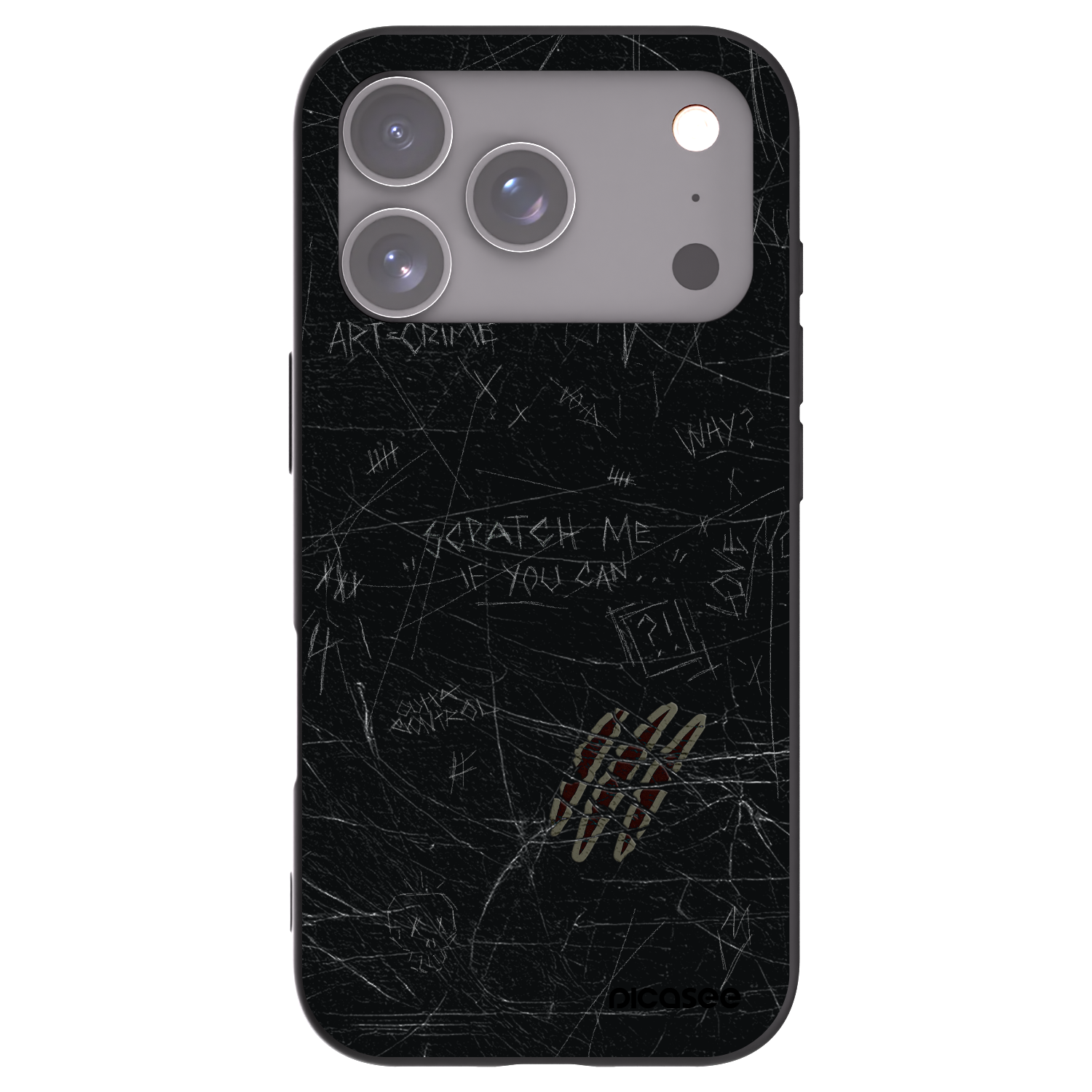 Picasee silikónový čierny obal pre Apple iPhone 17 Pro - SCRATCH