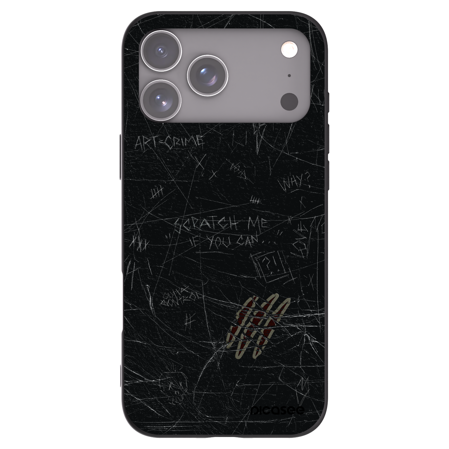 Picasee silikónový čierny obal pre Apple iPhone 17 Pro Max - SCRATCH