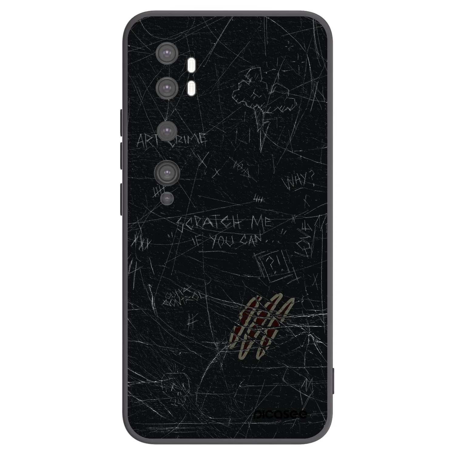 Picasee silikónový čierny obal pre Xiaomi Mi Note 10 (Pro) - SCRATCH
