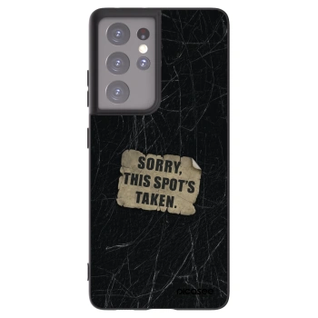 Picasee silikónový čierny obal pre Samsung Galaxy S21 Ultra 5G G998B - SORRY