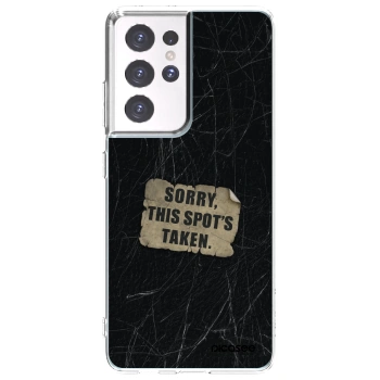 Picasee silikónový prehľadný obal pre Samsung Galaxy S21 Ultra 5G G998B - SORRY