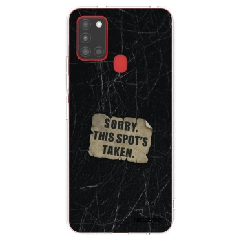 Picasee silikónový prehľadný obal pre Samsung Galaxy A21s - SORRY