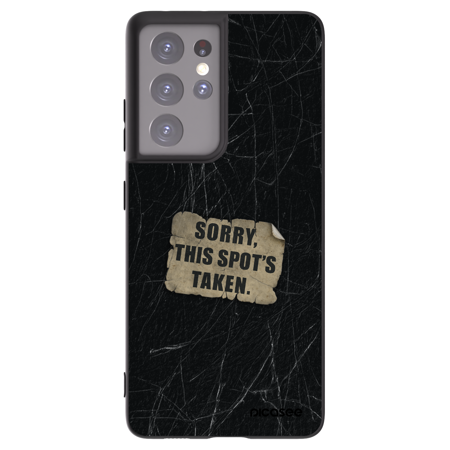 Picasee silikónový čierny obal pre Samsung Galaxy S21 Ultra 5G G998B - SORRY