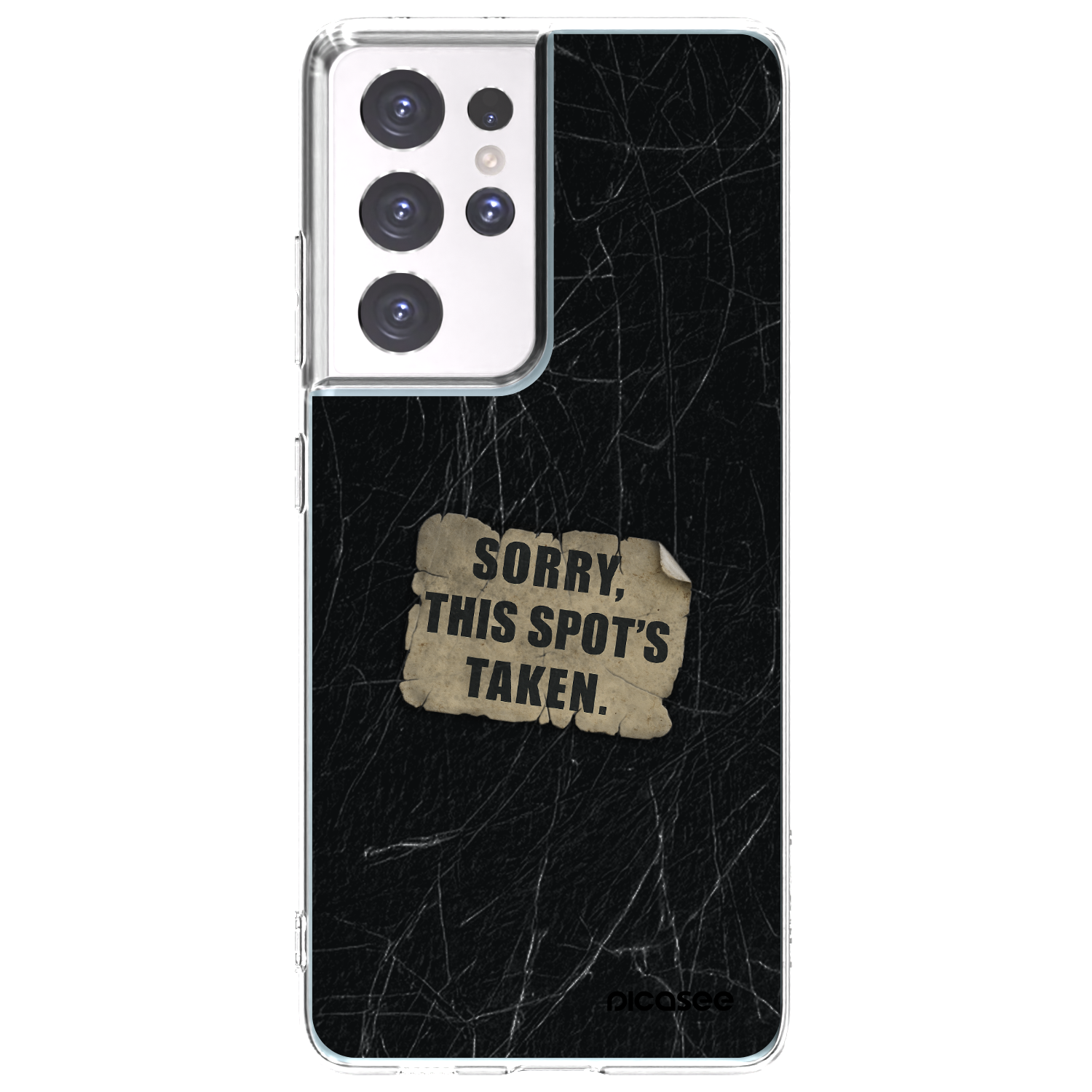 Picasee silikónový prehľadný obal pre Samsung Galaxy S21 Ultra 5G G998B - SORRY