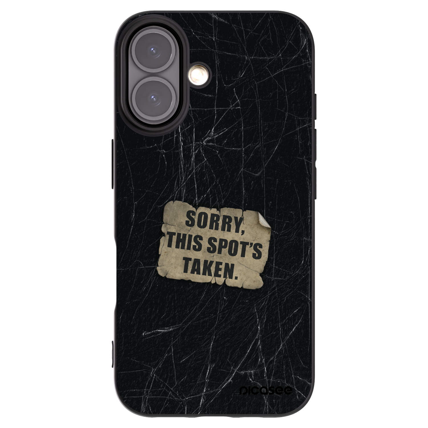 Picasee silikónový čierny obal pre Apple iPhone 16 - SORRY