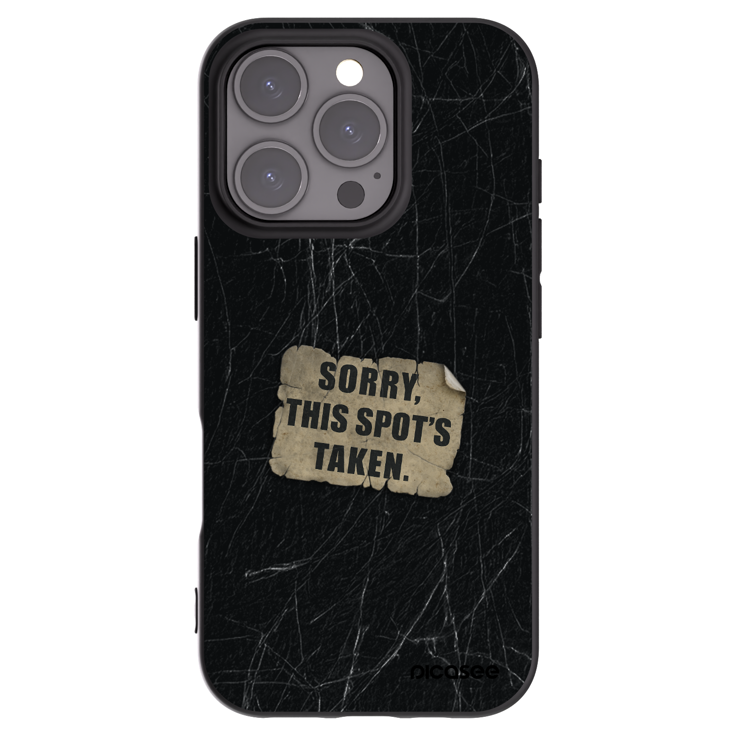 Picasee silikónový čierny obal pre Apple iPhone 16 Pro - SORRY