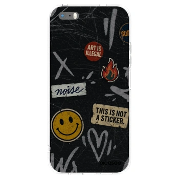Picasee silikónový prehľadný obal pre Apple iPhone 5/5S/SE - STICKERS x TAGS
