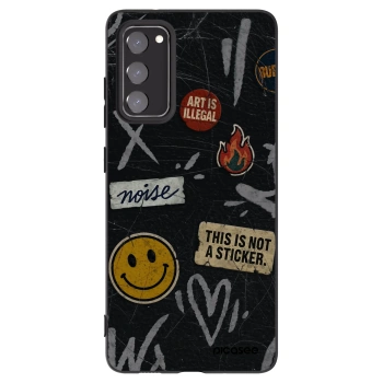 Picasee silikónový čierny obal pre Samsung Galaxy S20 FE - STICKERS x TAGS