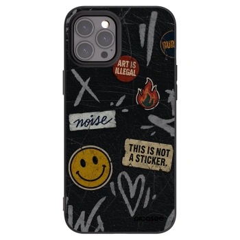 Picasee silikónový čierny obal pre Apple iPhone 12 Pro Max - STICKERS x TAGS