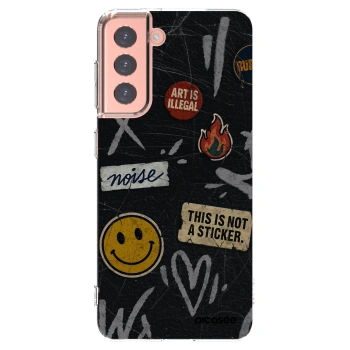 Picasee silikónový prehľadný obal pre Samsung Galaxy S21 5G G991B - STICKERS x TAGS
