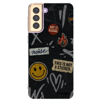 Picasee silikónový prehľadný obal pre Samsung Galaxy S21+ 5G G996F - STICKERS x TAGS