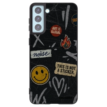Picasee silikónový čierny obal pre Samsung Galaxy S21+ 5G G996F - STICKERS x TAGS