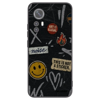 Picasee silikónový čierny obal pre Xiaomi 12X - STICKERS x TAGS