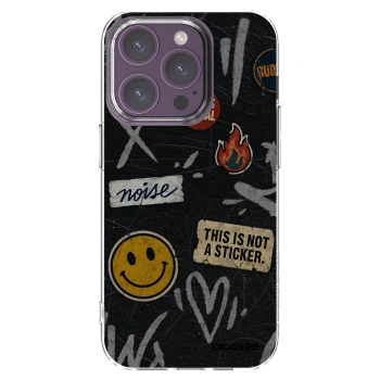 Picasee silikónový prehľadný obal pre Apple iPhone 14 Pro - STICKERS x TAGS