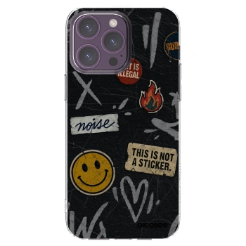 Picasee silikónový prehľadný obal pre Apple iPhone 14 Pro Max - STICKERS x TAGS
