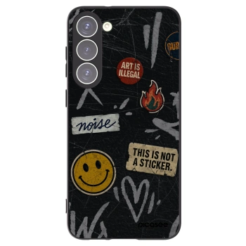 Picasee silikónový čierny obal pre Samsung Galaxy S23+ 5G - STICKERS x TAGS