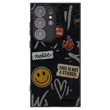 Picasee silikónový čierny obal pre Samsung Galaxy S23 Ultra 5G - STICKERS x TAGS