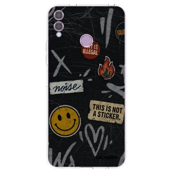 Picasee silikónový prehľadný obal pre Honor 8X - STICKERS x TAGS