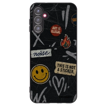 Picasee silikónový čierny obal pre Samsung Galaxy A14 4G A145R - STICKERS x TAGS