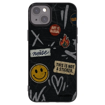 Picasee silikónový čierny obal pre Apple iPhone 15 Plus - STICKERS x TAGS