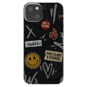 Picasee silikónový prehľadný obal pre Apple iPhone 15 Plus - STICKERS x TAGS