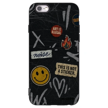 Picasee silikónový čierny obal pre Apple iPhone 6/6S - STICKERS x TAGS