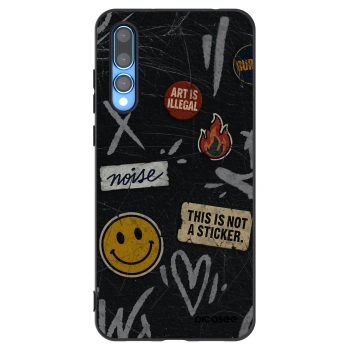 Picasee silikónový čierny obal pre Huawei P20 Pro - STICKERS x TAGS