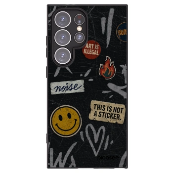Picasee silikónový čierny obal pre Samsung Galaxy S24 Ultra S928B 5G - STICKERS x TAGS