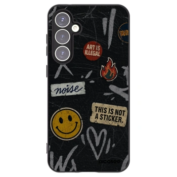 Picasee silikónový čierny obal pre Samsung Galaxy S23 FE S711B - STICKERS x TAGS