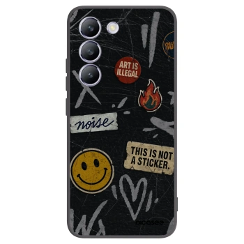 Picasee silikónový čierny obal pre Vivo V40 SE 5G - STICKERS x TAGS