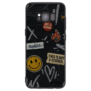 Picasee silikónový čierny obal pre Samsung Galaxy S8 G950F - STICKERS x TAGS