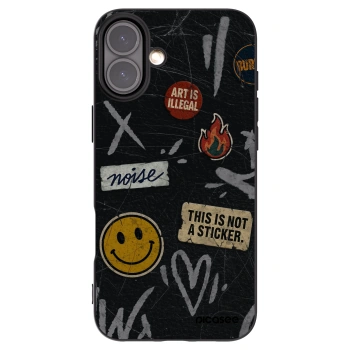 Picasee silikónový čierny obal pre Apple iPhone 16 Plus - STICKERS x TAGS